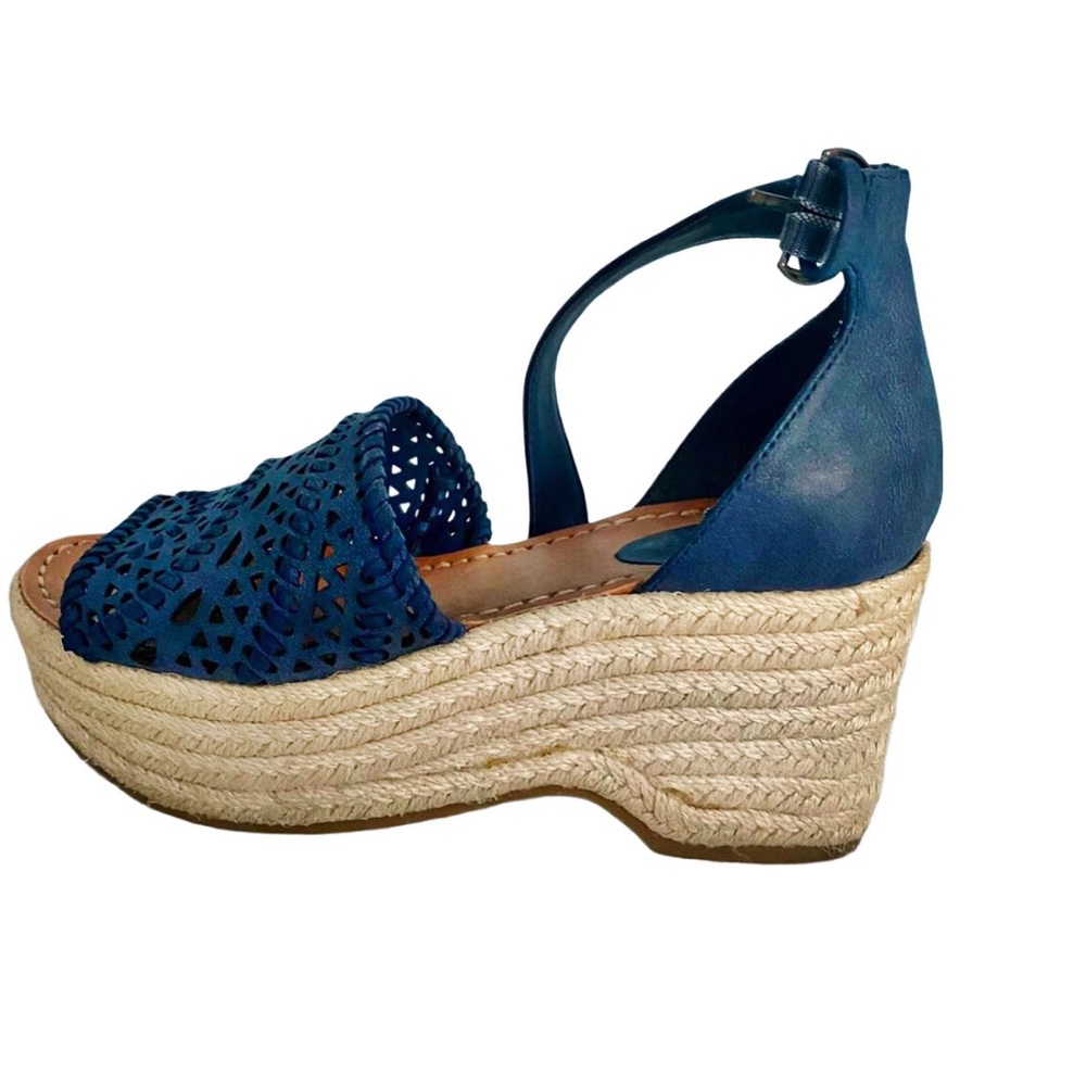 Indigo Blue Wedge Sandals Size 7.5M